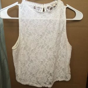 White lacey flowery top